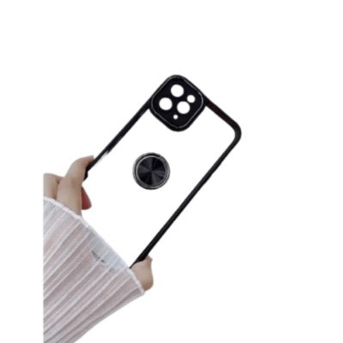 GENERICO - Funda Case for Xiaomi Note 12 5G Transparente Cromado Negro Antishock