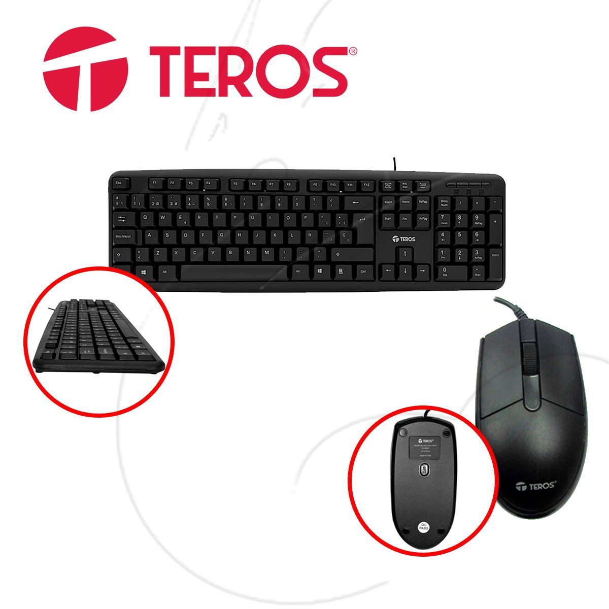 TEROS - Kit Teclado Y Mouse Teros Te4062n Cableado Usb