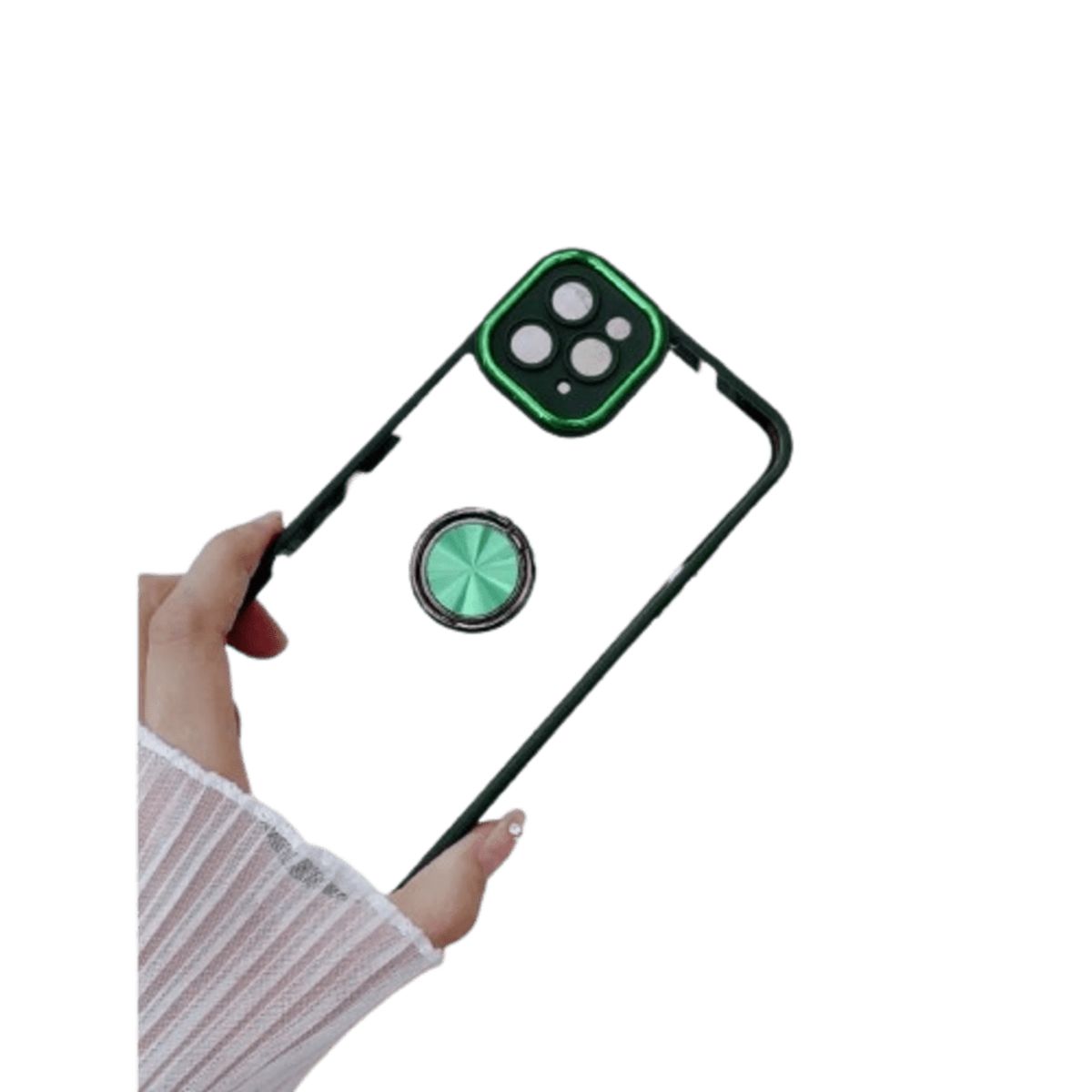 GENERICO - Funda Case para Xiaomi Redmi A1 Transparente Cromado Verde Antishock
