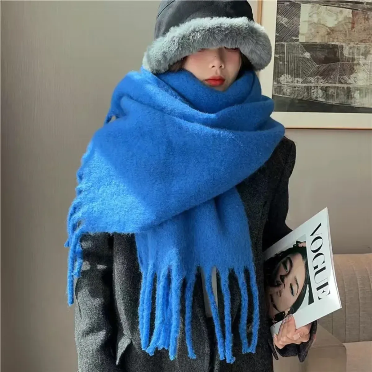 GENERICO - Maxi Bufandas Cashmere Pashmina 220x40cms