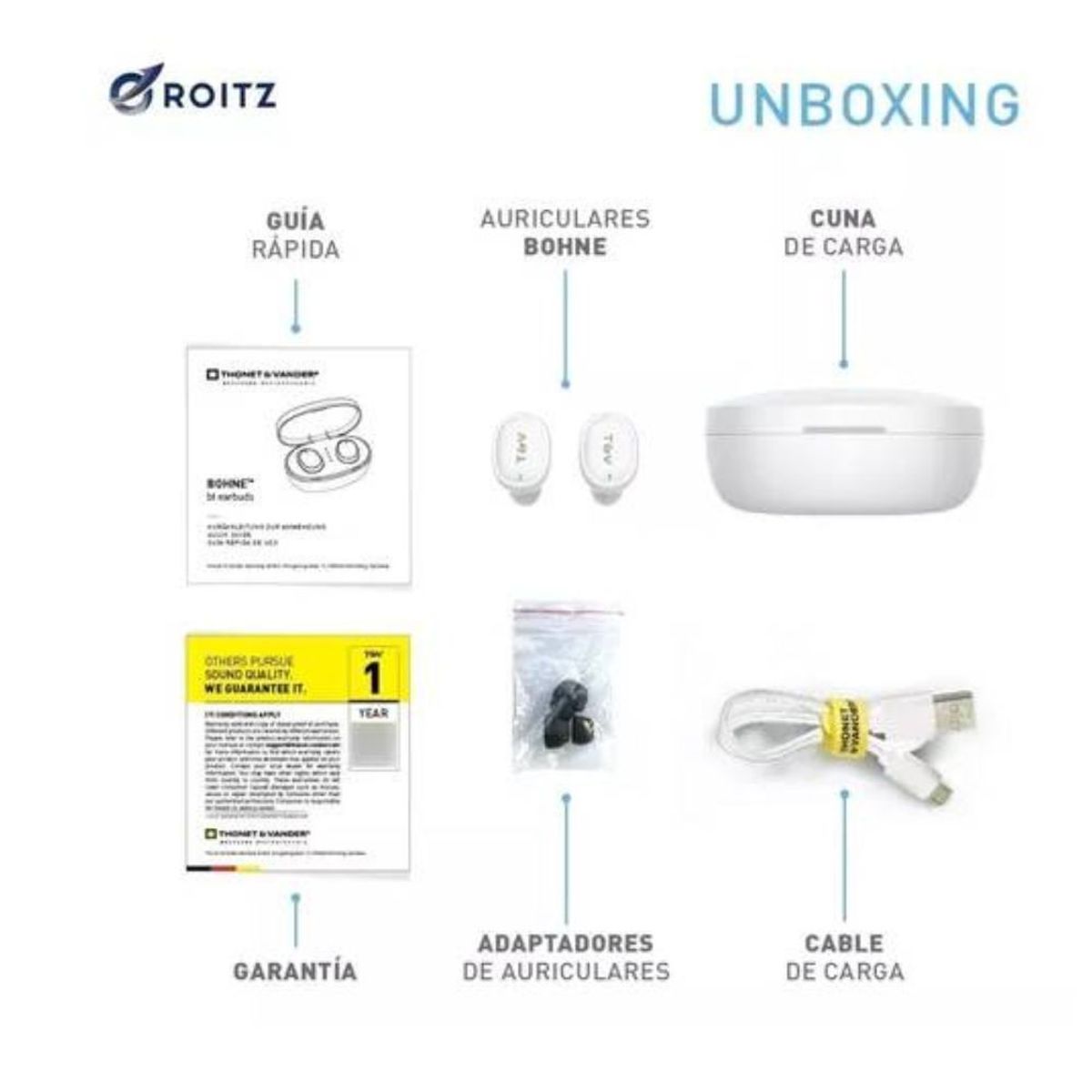 THONET AND VANDER - Audifono Bluetooth Inalambrico Bohne Topp Tws Tactil Deporte