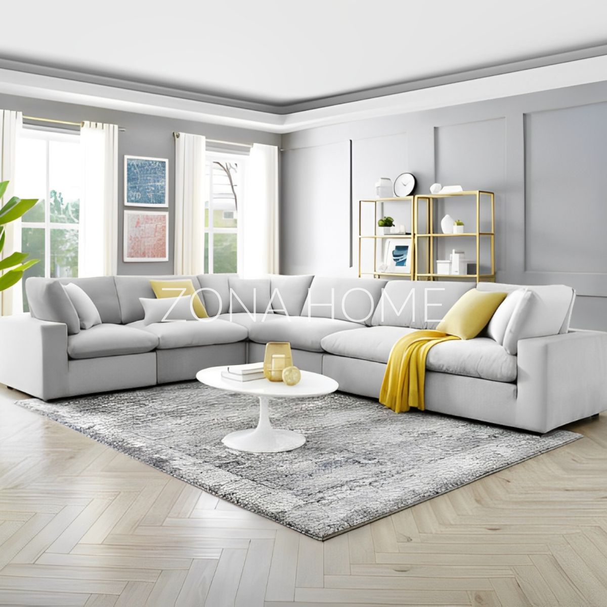 GENERICO - Seccional Verona 6 Cuerpos en L - Gris Claro