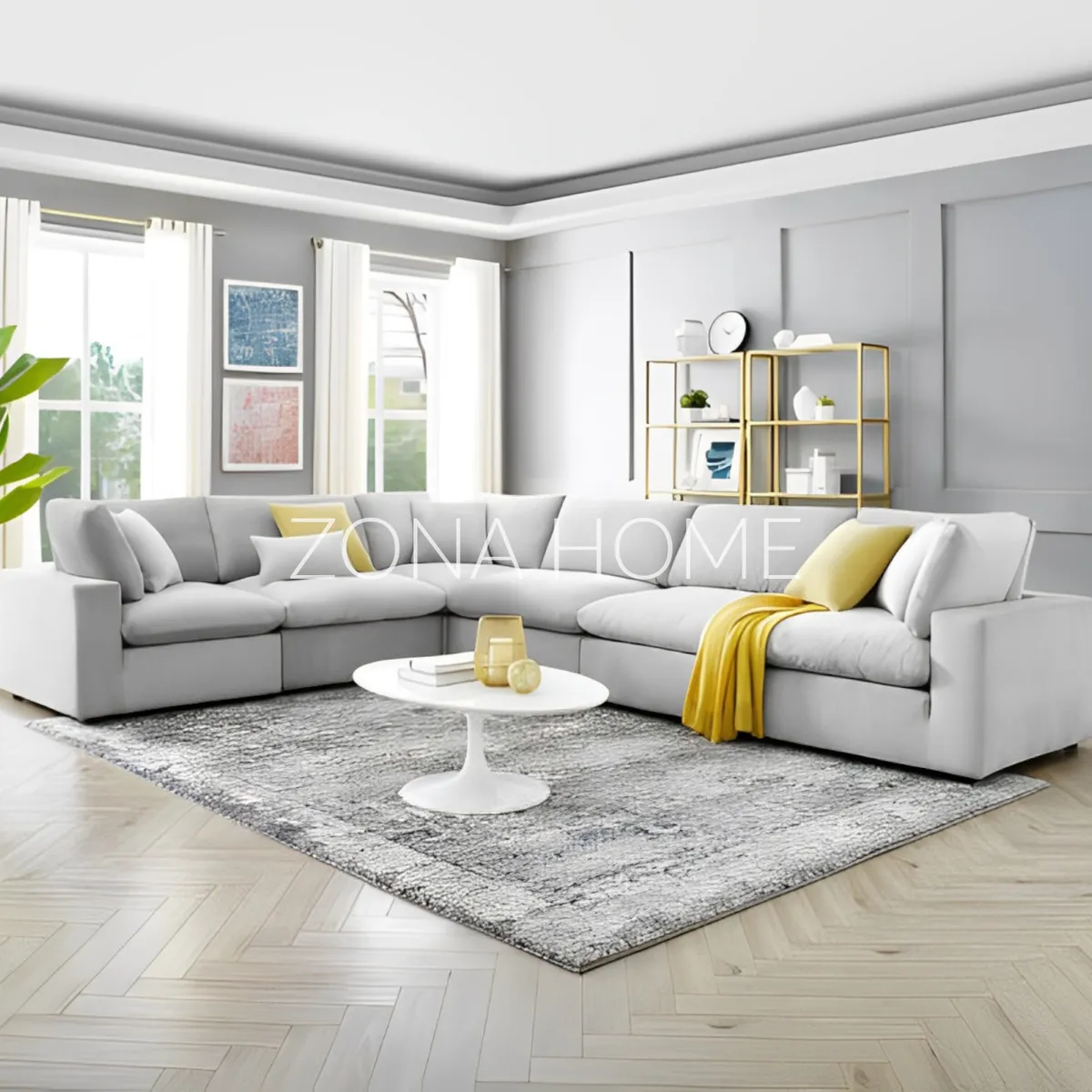 GENERICO - Seccional Verona 6 Cuerpos en L - Gris Claro