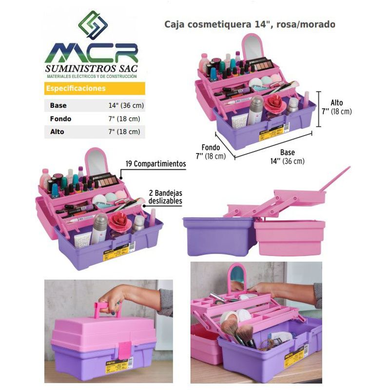 PRETUL - caja para cosmeticos y maquillaje de 14 pulgadas (36cm)