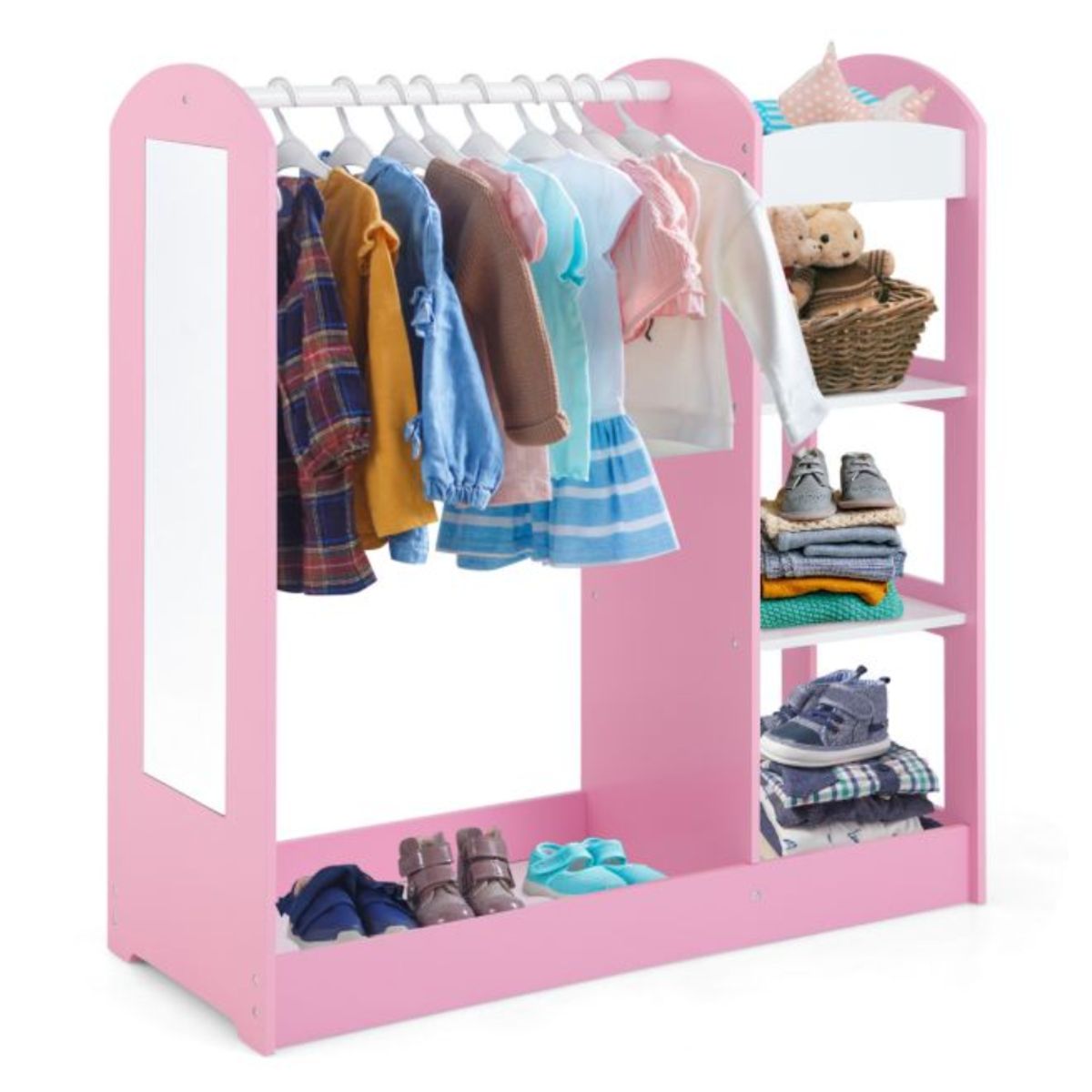 GENERICO - Estante de Vestir Organizador Infantil Daisuke Rosa