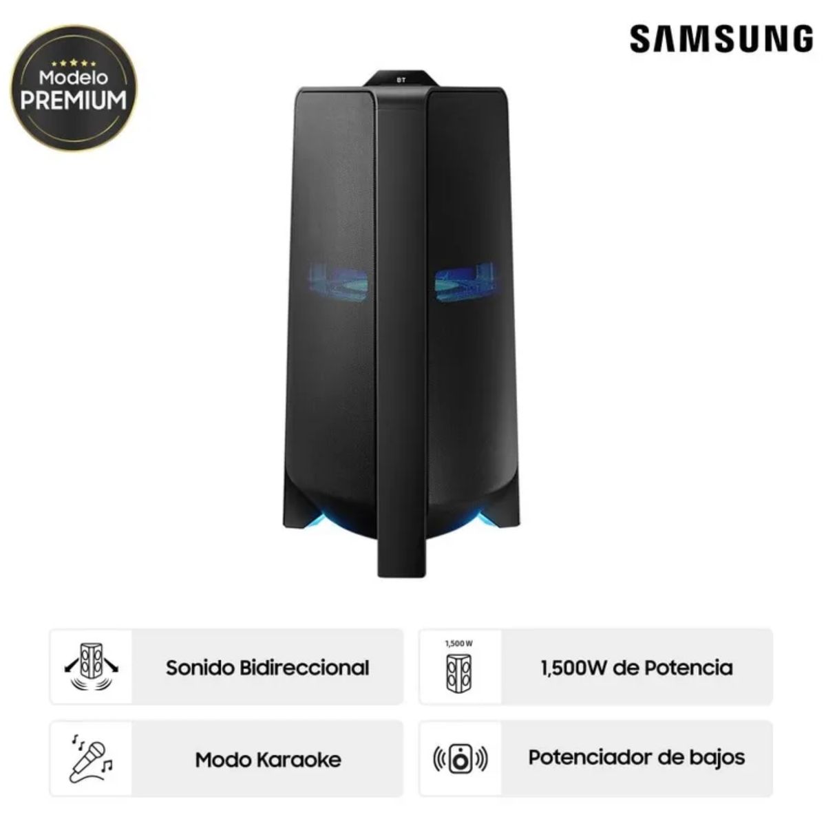 SAMSUNG - Torre de Sonido Samsung Bluetooth 1500W MX-T70PE