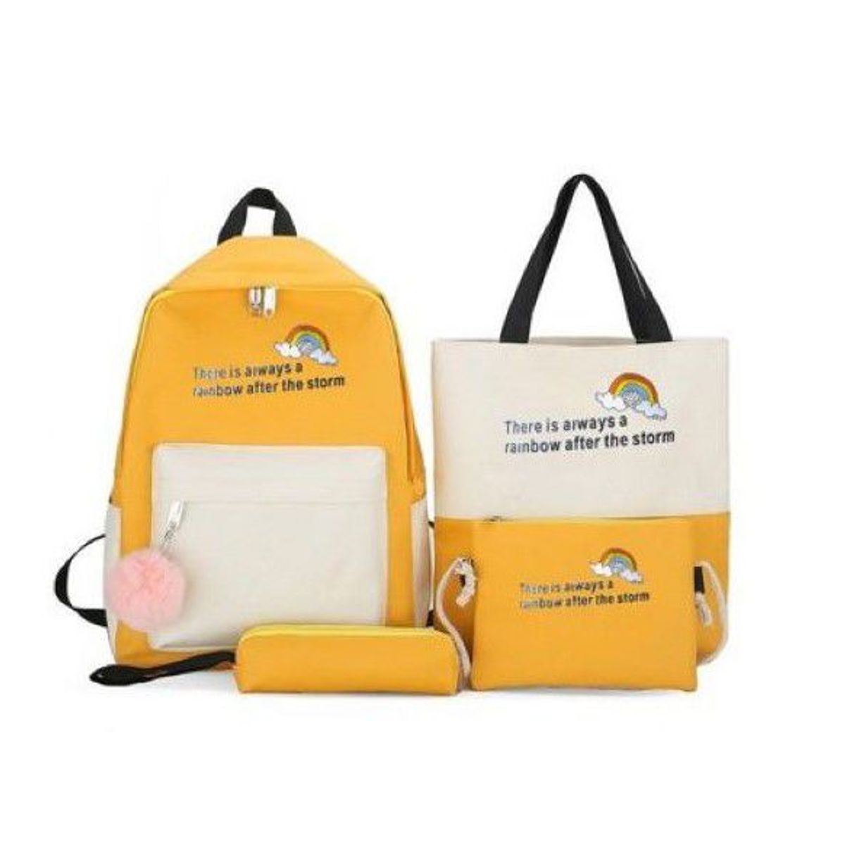 GENERICO - Mochila kit 4 en 1 con pompón