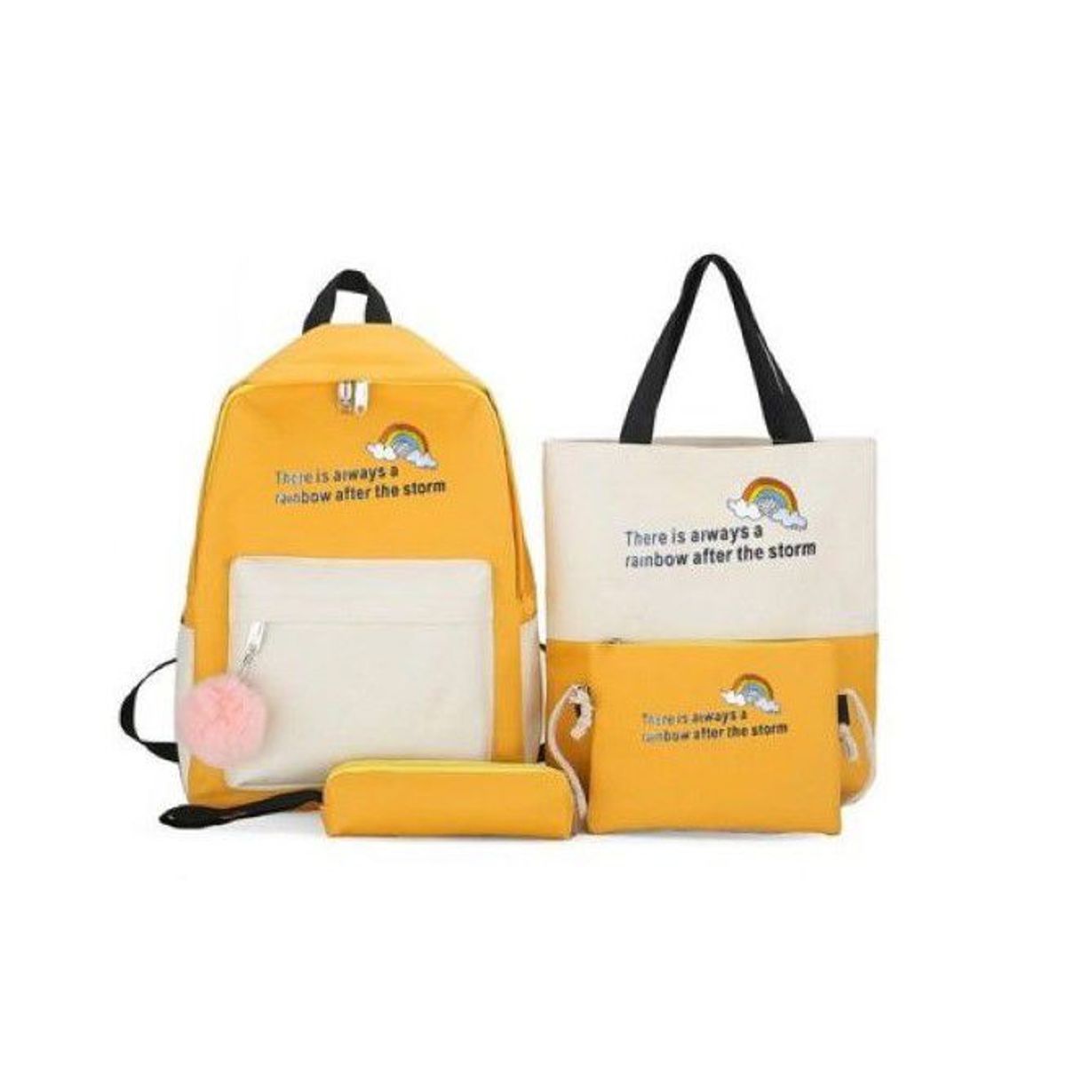 GENERICO - Mochila kit 4 en 1 con pompón