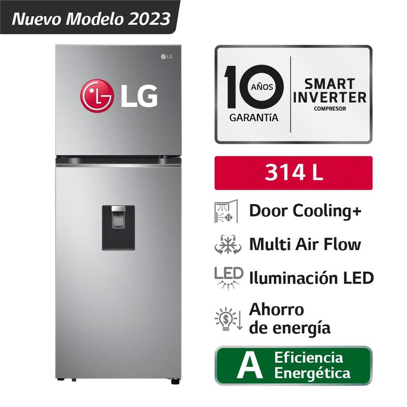 LG - Refrigeradora LG GT31WPP 314L Door Cooling Top Mount Plateada.