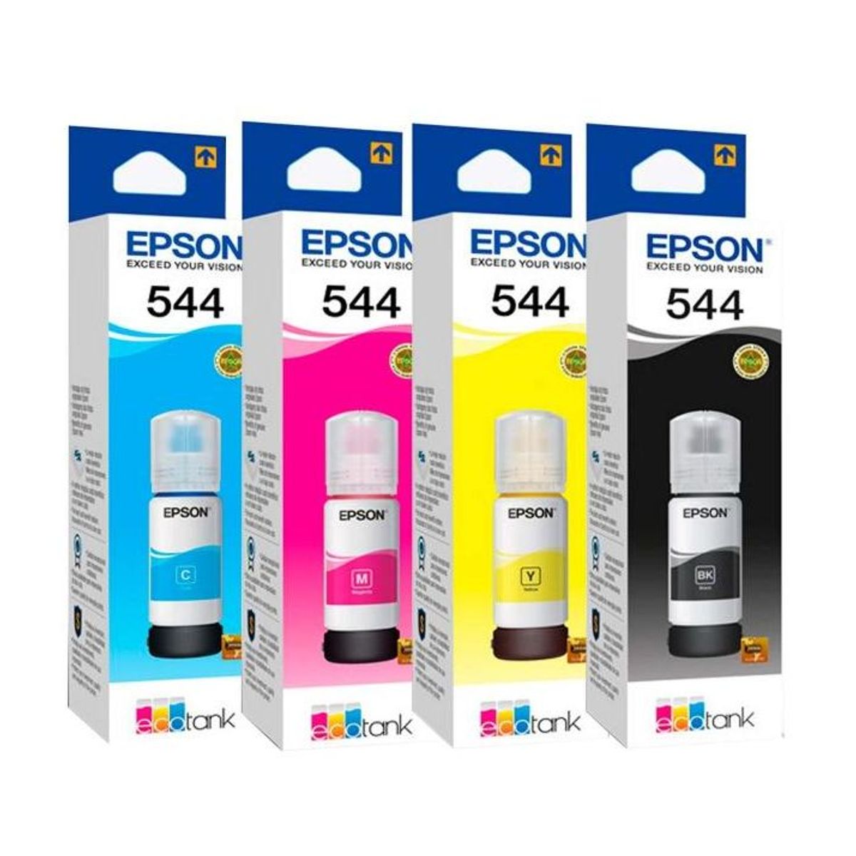 EPSON - Combo Tintas T544 Amarillo Cian Magenta Negro Caja