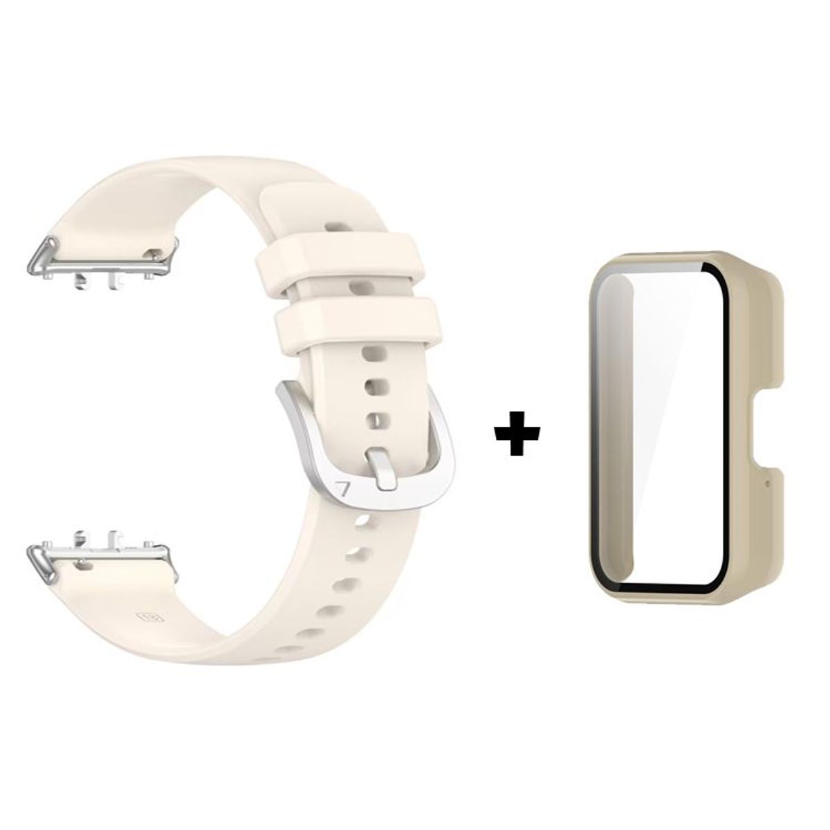 GENERICO - Correa de Silicona + Case Bumper para Samsung Galaxy Fit 3 - Beige