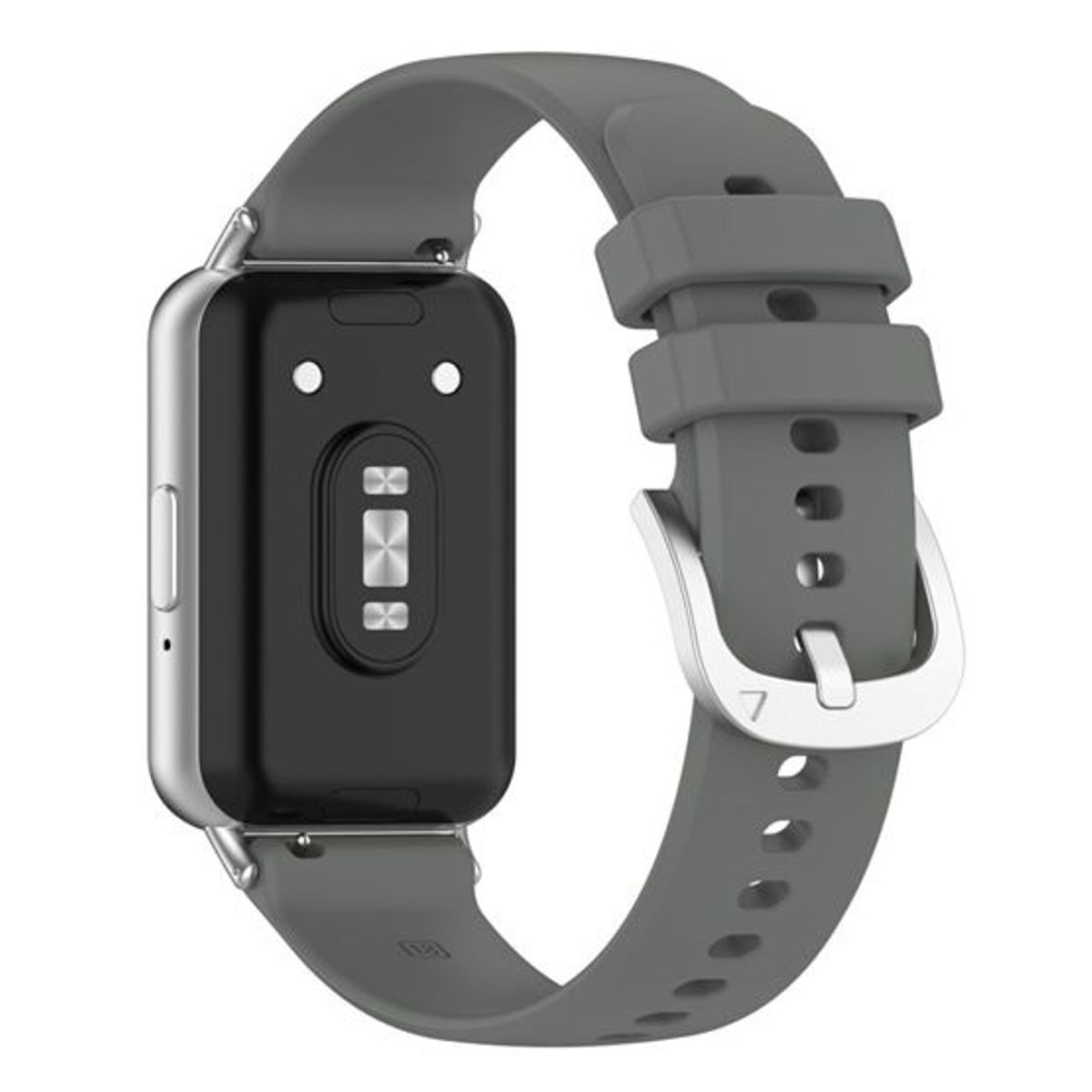 GENERICO - Correa de Silicona Gris + Case Bumper Plata para Samsung Galaxy Fit 3