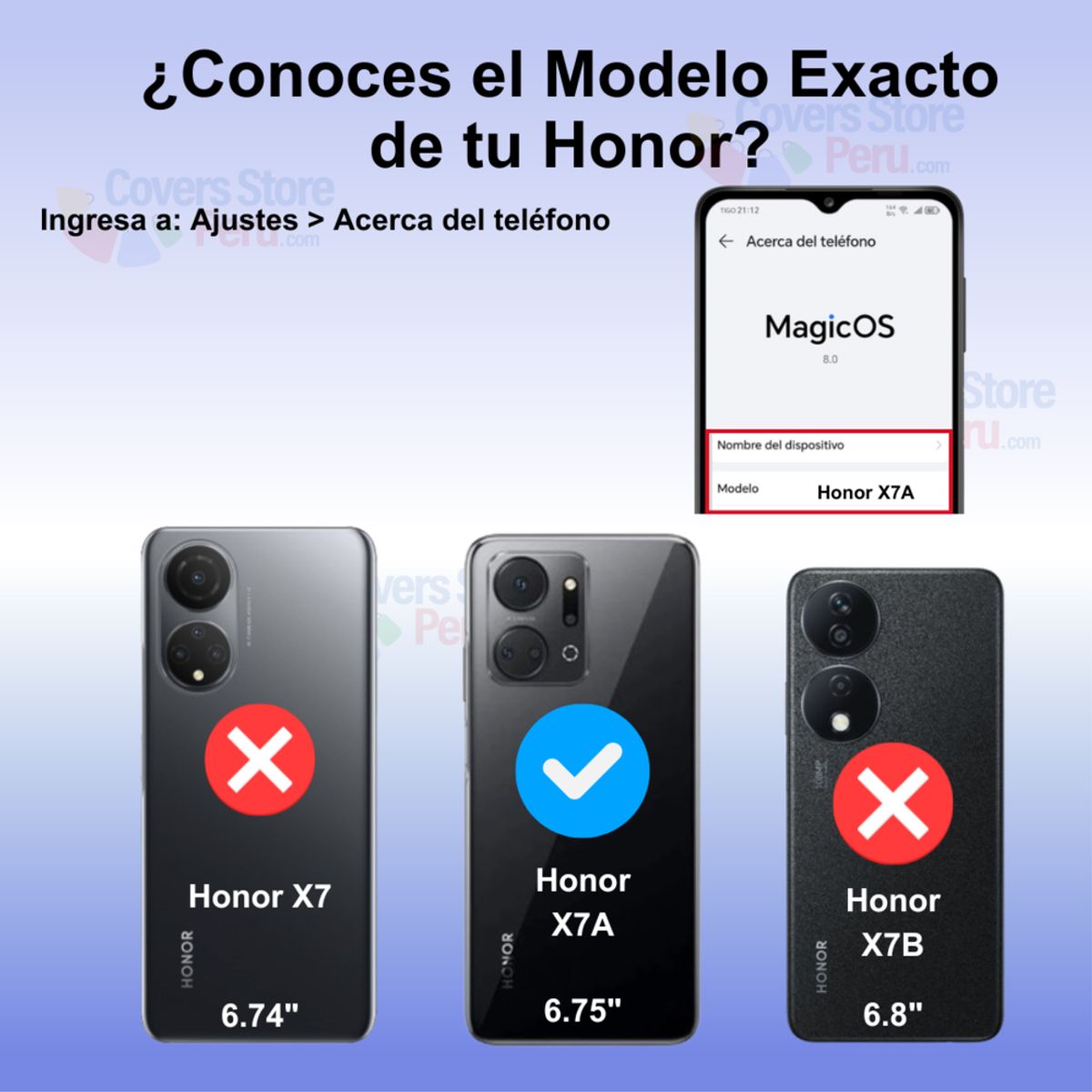 GENERICO - Funda Case for Honor X7A Transparente Cromado Navy Antishock