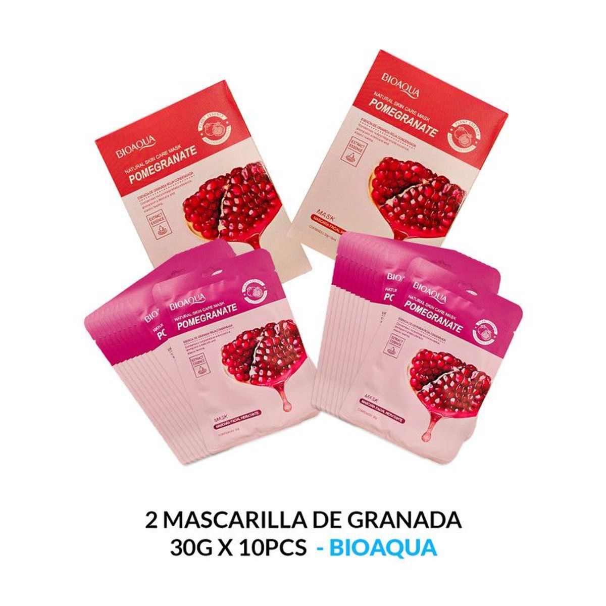 BIOAQUA - Mascarilla Natural De  10Pcs Bioaqua 30Gr 2 Unidades