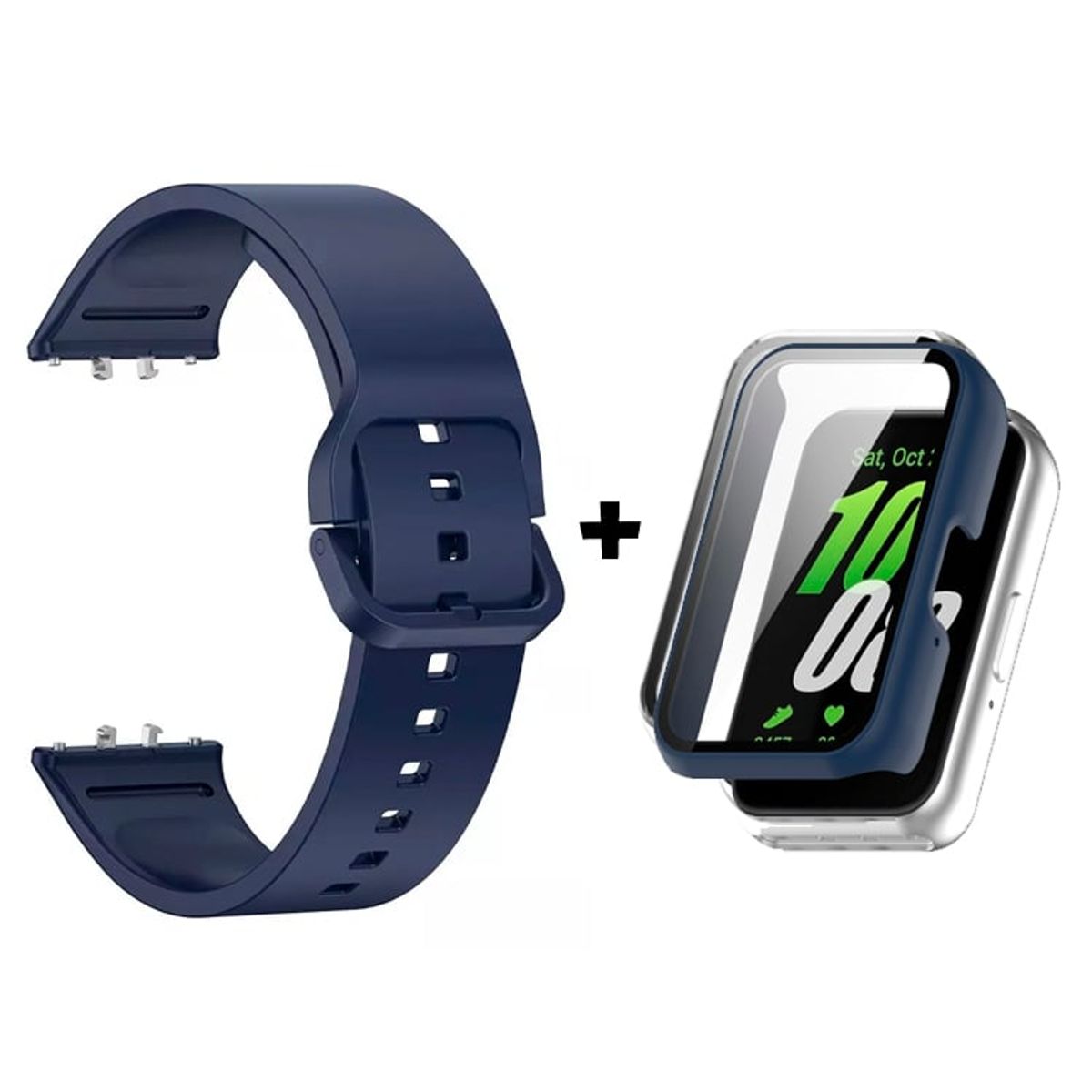 GENERICO - Correa de Silicona + Case Bumper para Samsung Galaxy Fit 3 - Azul