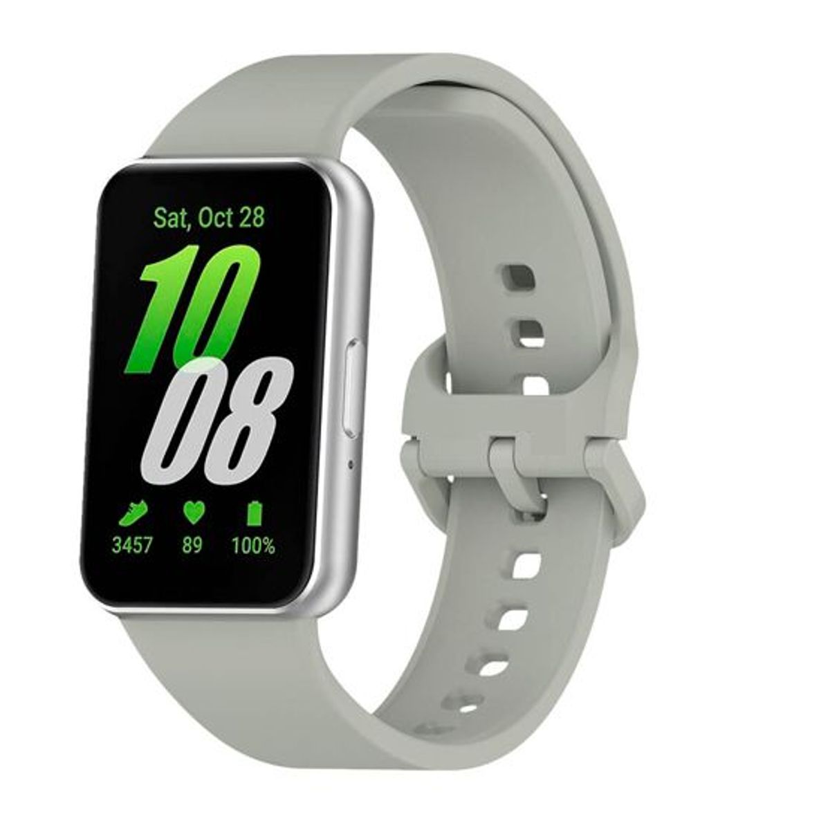 GENERICO - Correa de Silicona Gris + Case Bumper Plata para Samsung Galaxy Fit 3