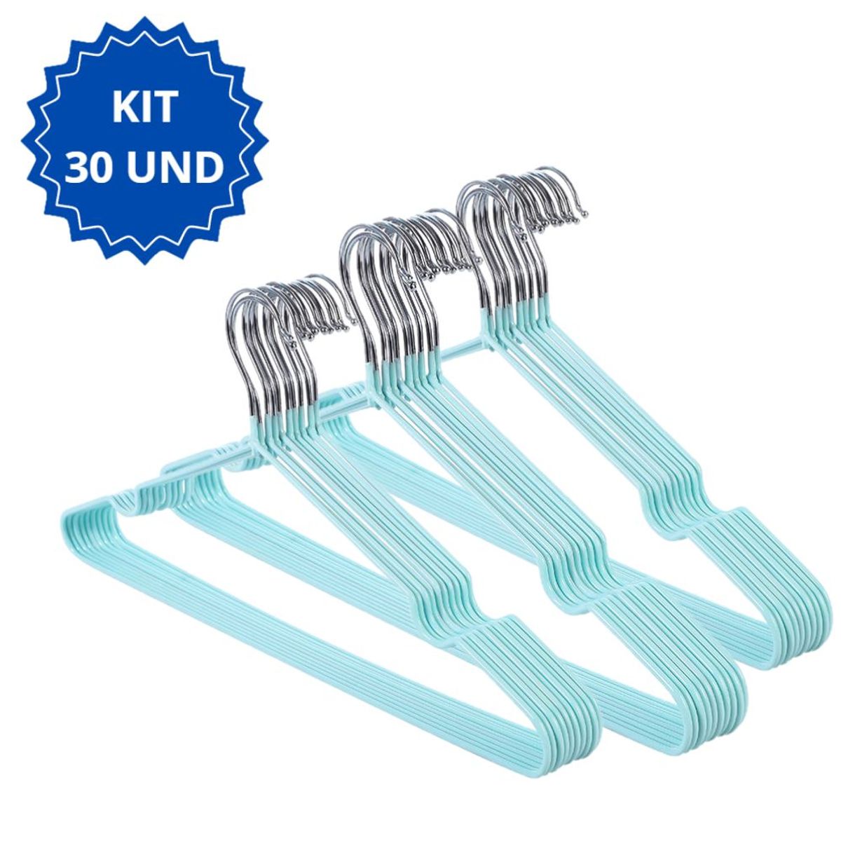 GENERICO - 30 Ganchos Colgadores Para Ropa color Verde