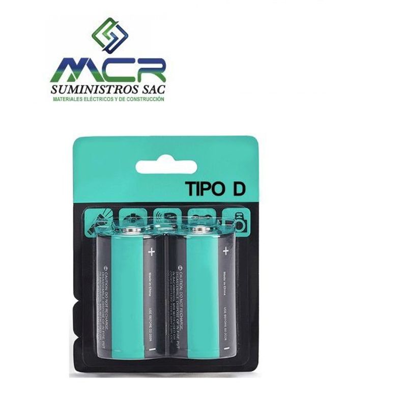 GENERICO - PILAS BATERIA TIPO D BLISTER 2 DE PIEZAS 1.5V (1 BLISTER)