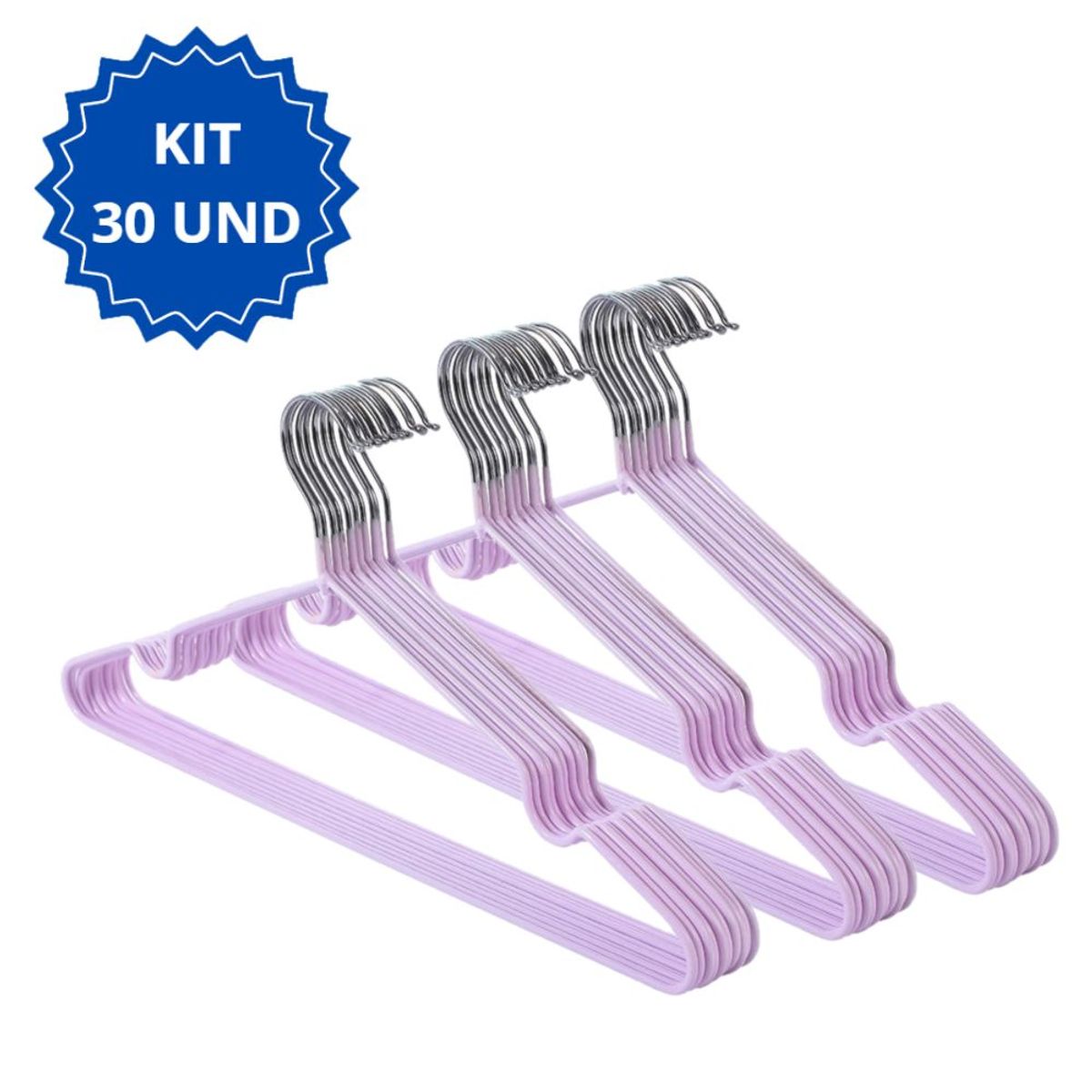 GENERICO - 30 Ganchos Colgadores Color Morado Para Ropa