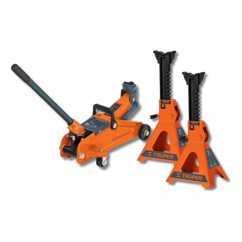TRUPER - Gata hidraulica 2 toneladas + caballete 3 toneladsa Truper