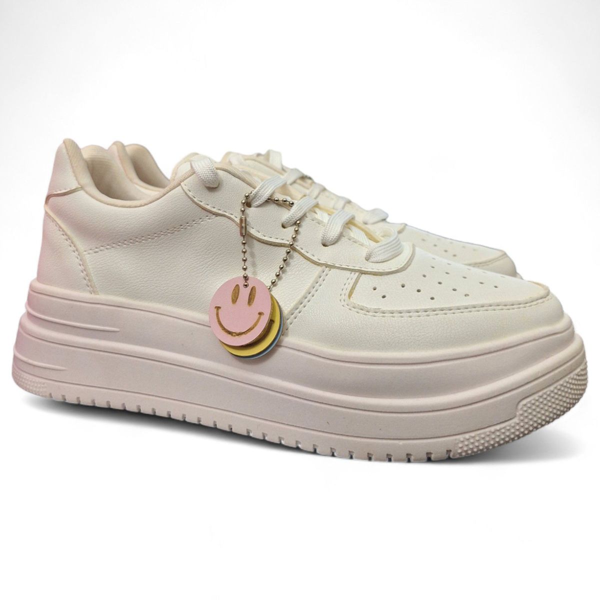 GENERICO - Zapatilla Mujer casual Caritas Lindas Hileras blancas