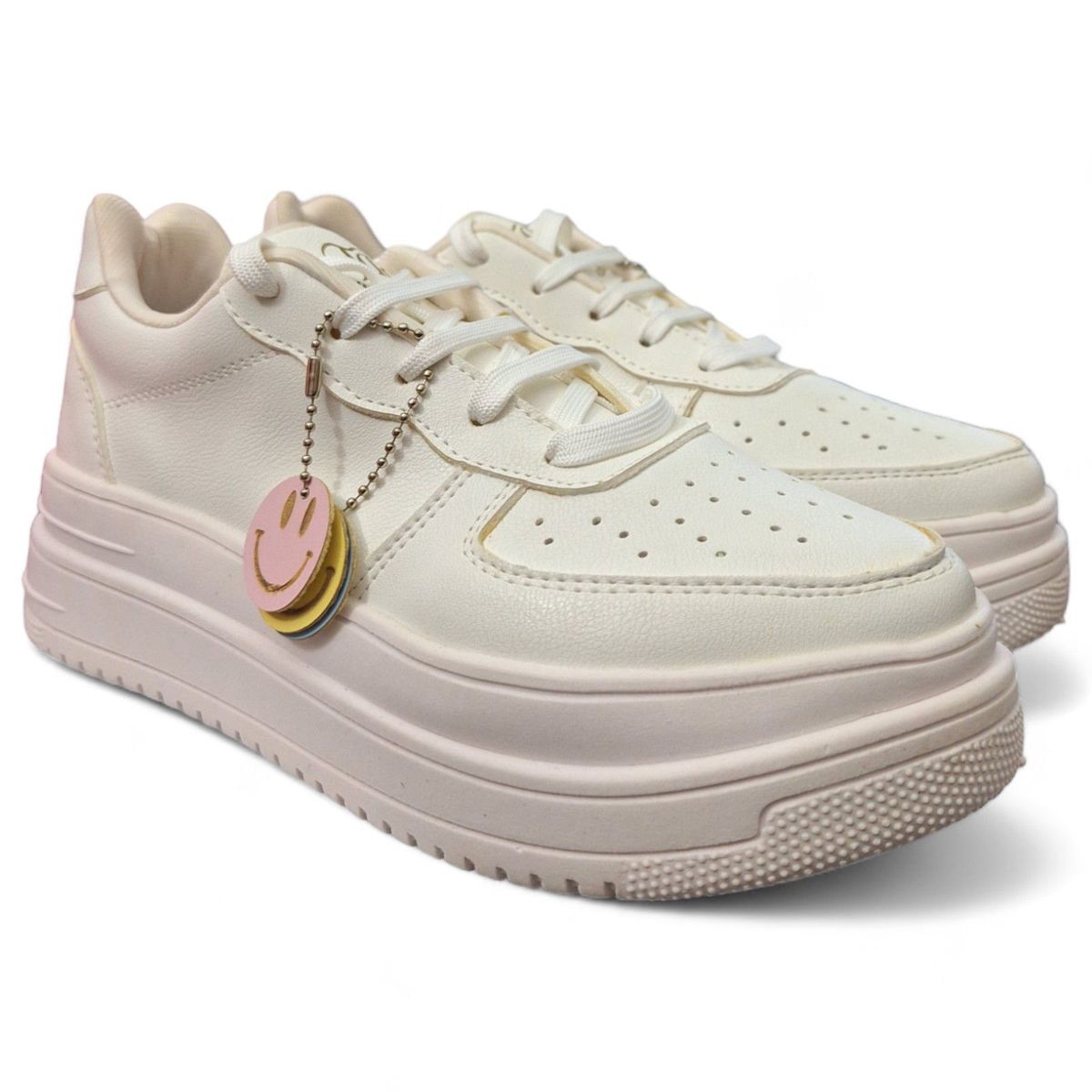 GENERICO - Zapatilla Mujer casual Caritas Lindas Hileras blancas