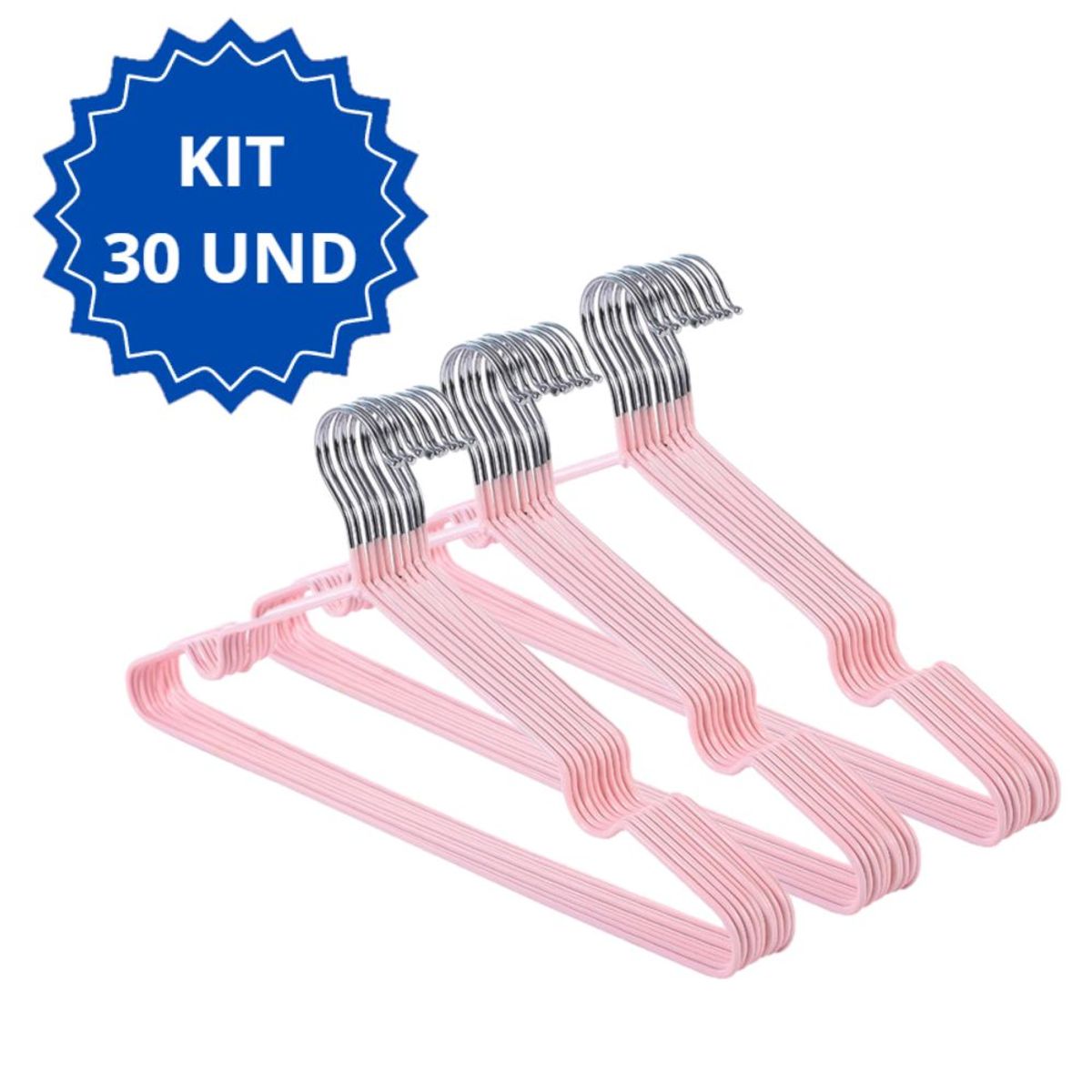 GENERICO - 30 Ganchos Colgadores Color Rosado Para Ropa