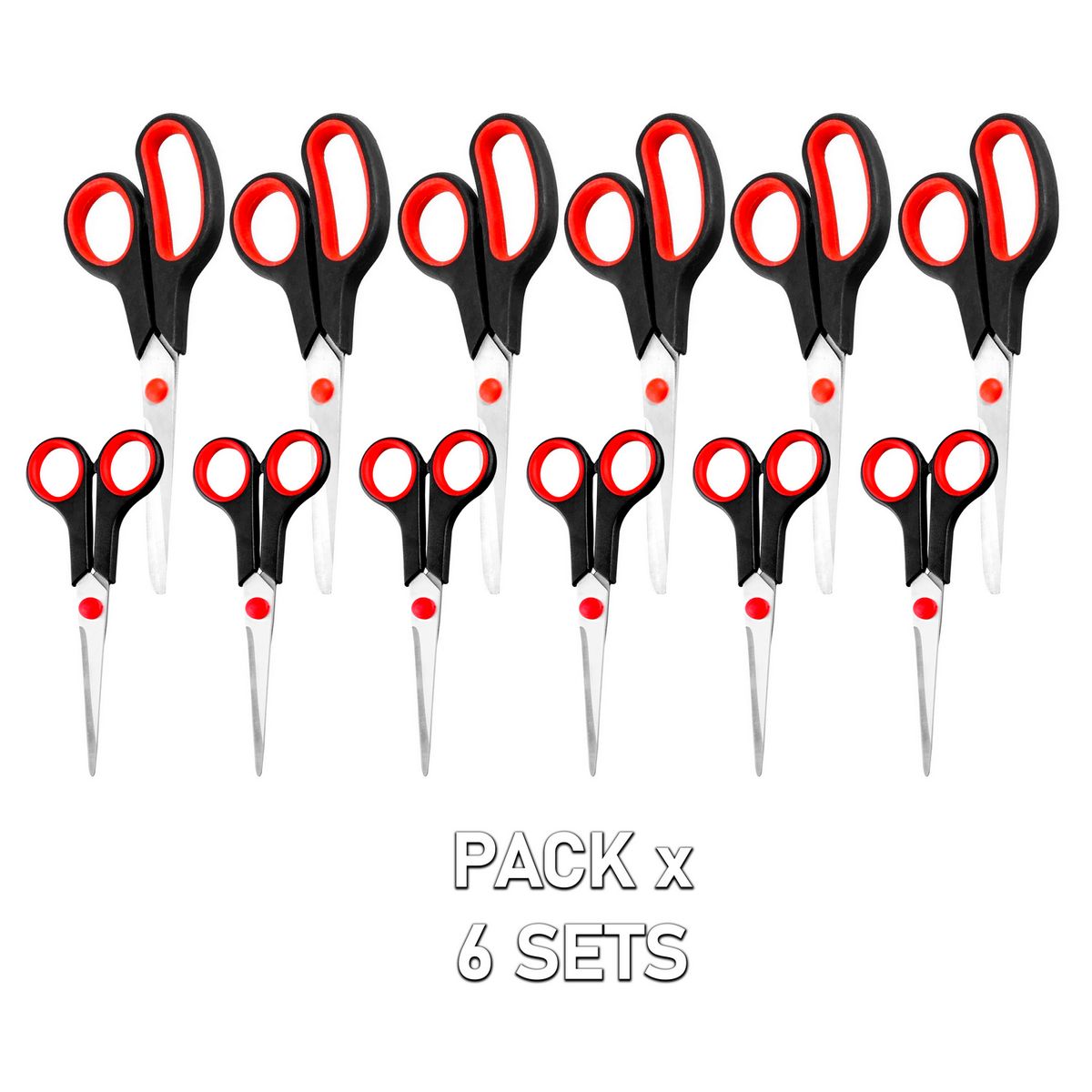 SM - TIJERAS MULTIUSO PACK DE 6 SETS - 12 TIJERAS