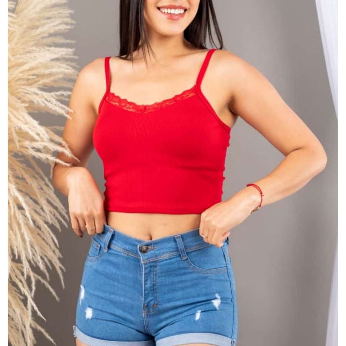 GENERICO - Crop Basic Rip Rayas Phebe Wojcicki Rojo