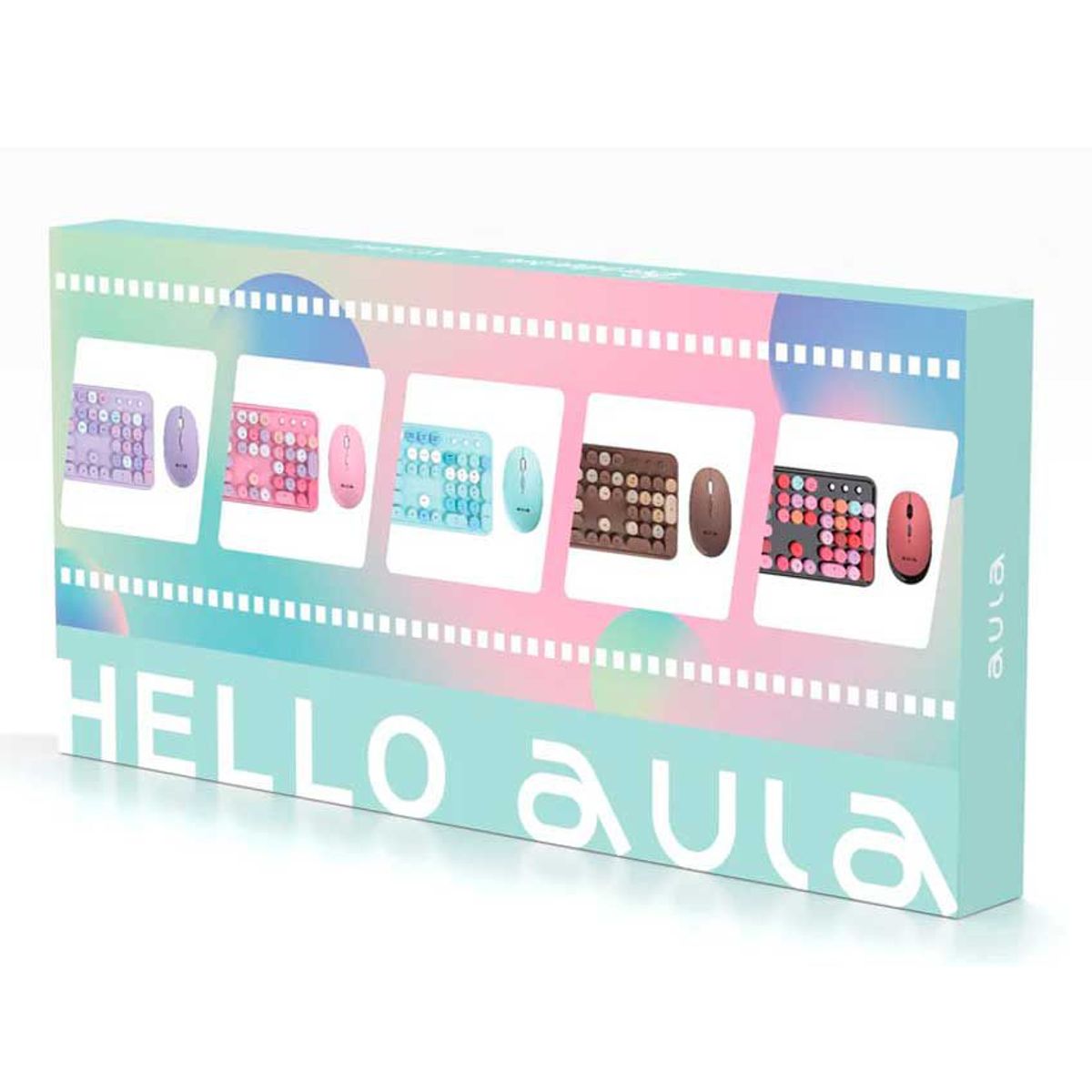 AULA - Combo Aula AC306 Ingles Inalámbrico TECLADO + MOUSE Morado