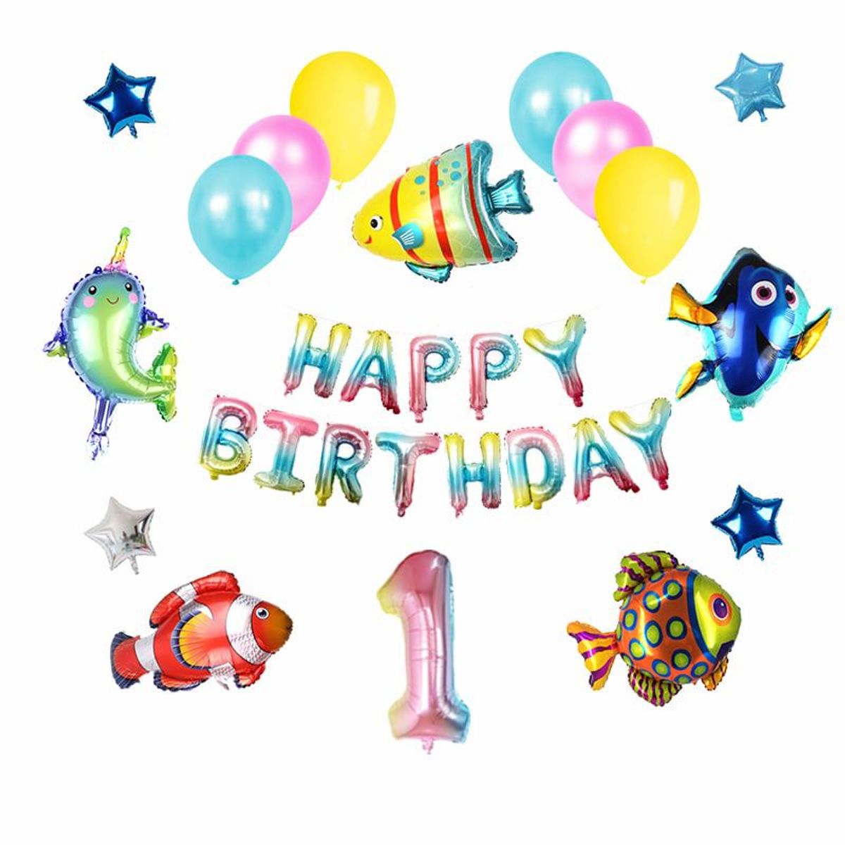 GENERICO - Set De Globos Peces +Número