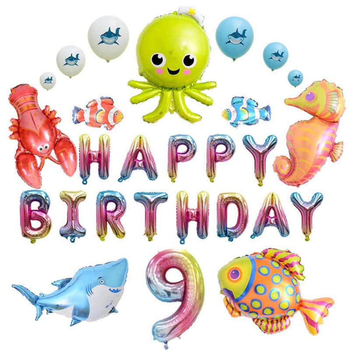 GENERICO - Set De Globos Peces +Número