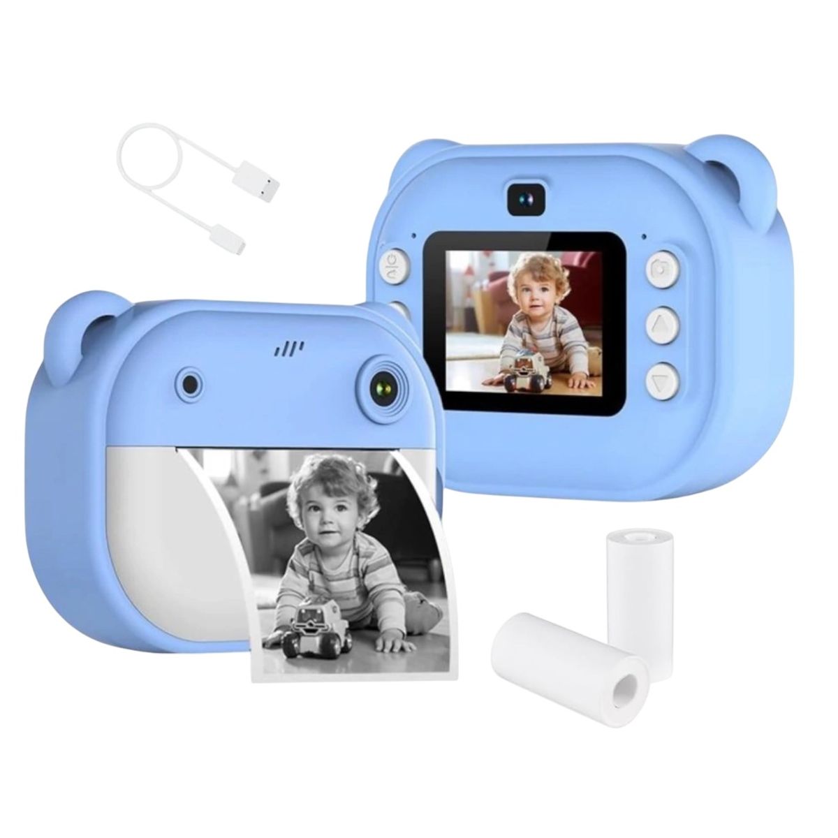 GENERICO - Cámara Instantánea Para Niños Con Impresión Térmica - Color Celeste