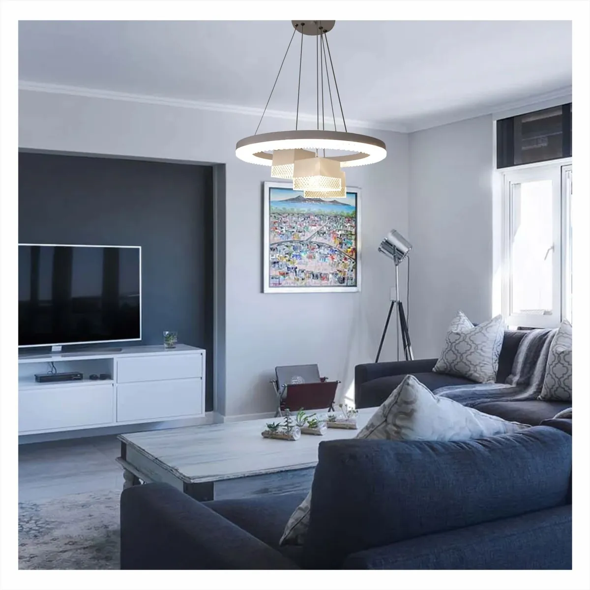 GENERICO - Lampara Colgante Led Tipo Diamante