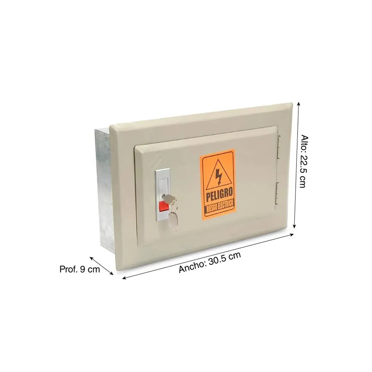 JORMEN - Tablero Empotrable Metal 12 Polos Riel-Din