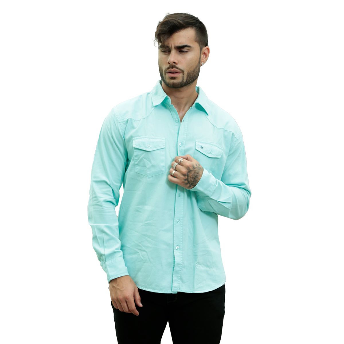 ZOHAR - CAMISA PARA HOMBRE - RODRIGO SNAAX - CELESTE AQUA