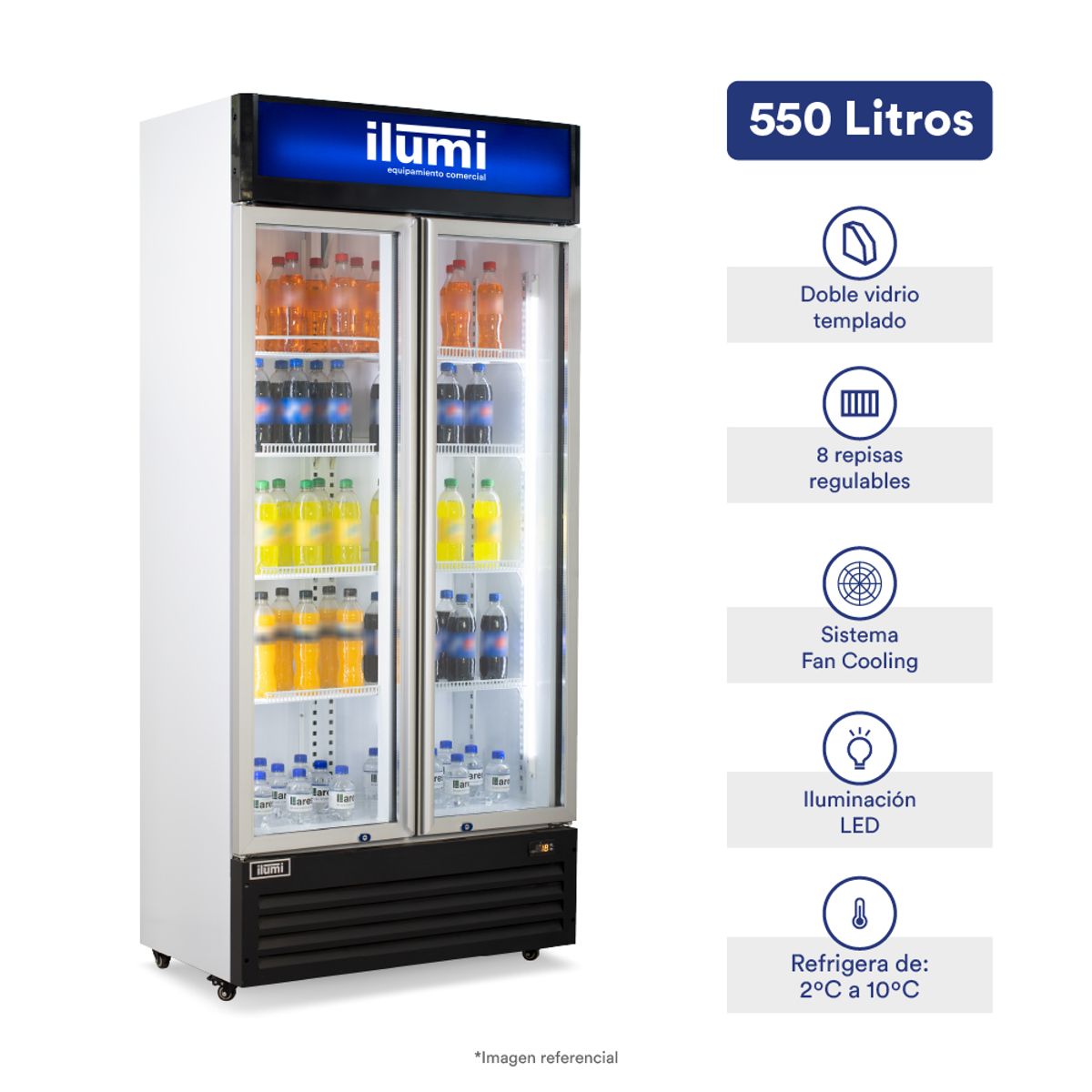 ILUMI - Visicooler Fan Cooling Ilumi de 600L