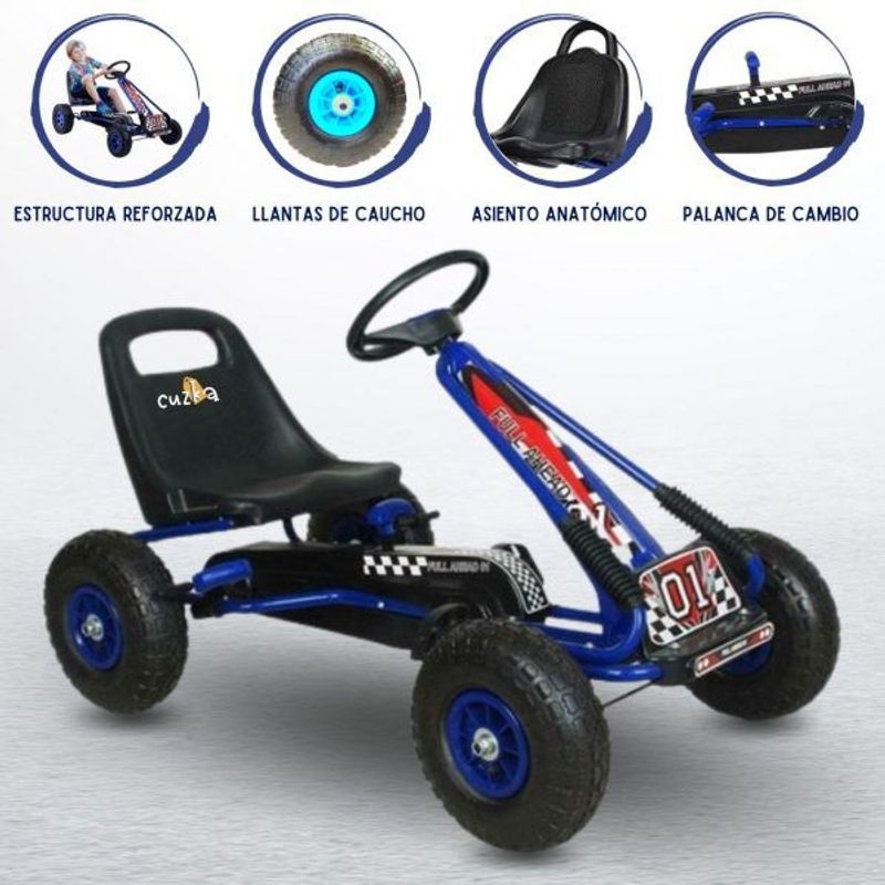 CUZKA - Carro a Pedal GO KART «FULL» Blue