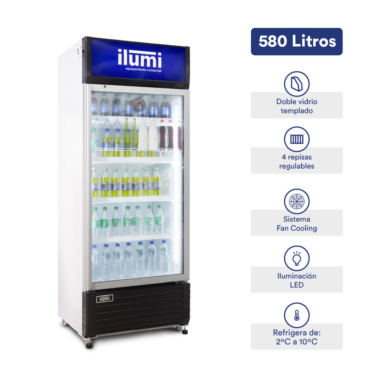 ILUMI - Visicooler Fan Cooling Ilumi de 580L