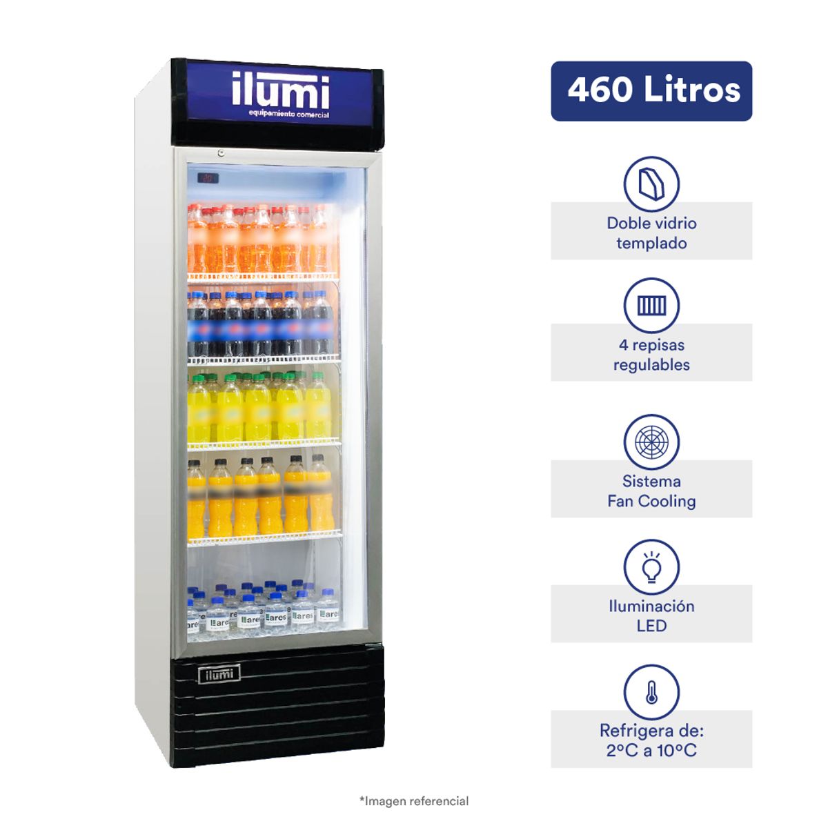 Ilumi - Visicooler Fan Cooling Ilumi de 460L