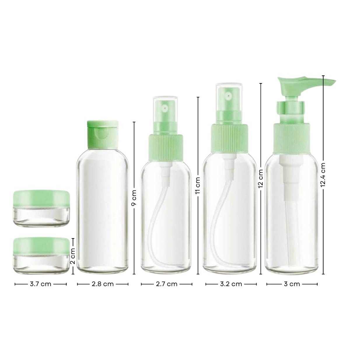 INSPIRA - Set de 6 Frascos Pulverizador Contenedor de Aseo para Viaje