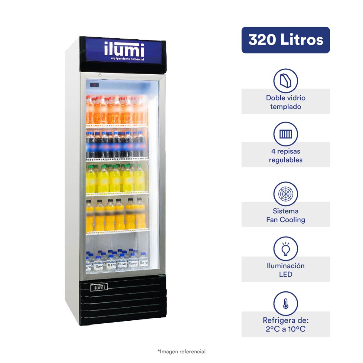 ILUMI - Visicooler Fan Cooling Ilumi de 320L