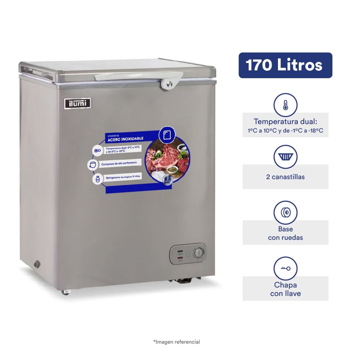 ILUMI - Congelador dual Ilumi de 170 Litros