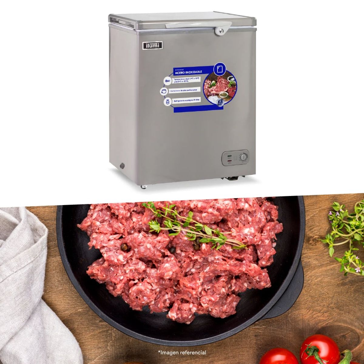 ILUMI - Congelador dual Ilumi de 170 Litros