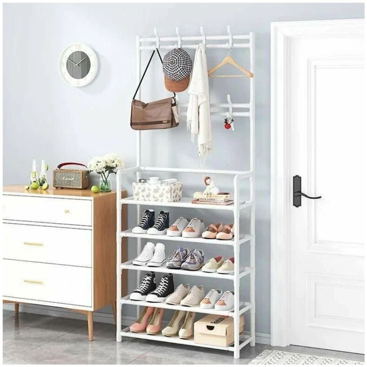 INSPIRA MARKET - Estante Organizador Zapatera Multiusos 5 Niveles Blanco