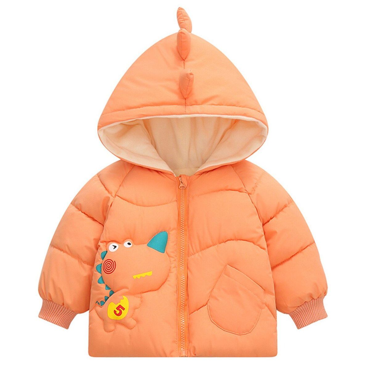 GENERICO - CASACA IMPERMEABLE DE NIÑO DINOSAURIO ANARANJADO