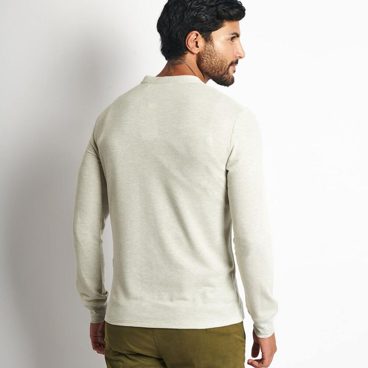 STEALTH - Polo Manga Larga Cuello Henley Hombre Stealth