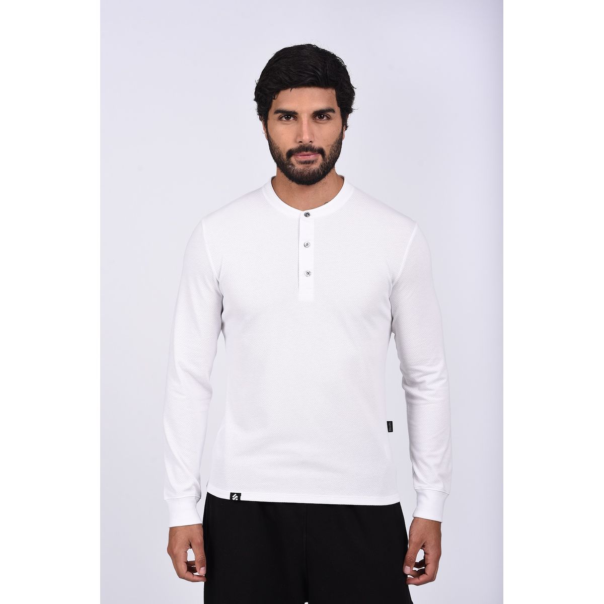 STEALTH - Polo Manga Larga Cuello Henley Hombre Stealth
