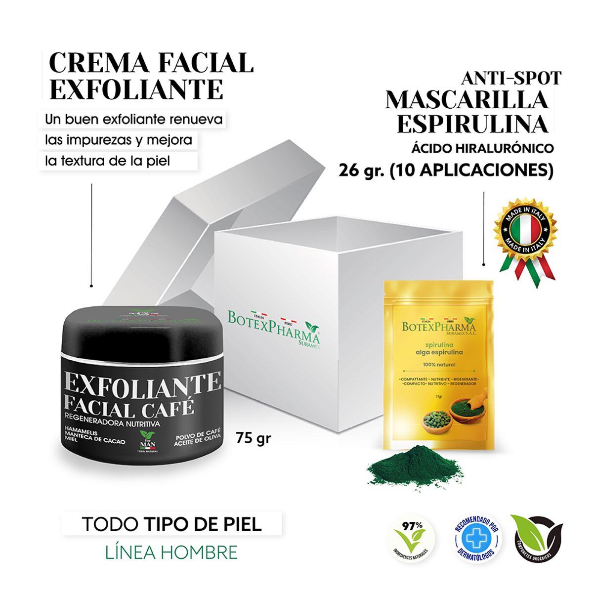 BOTEXPHARMA - Kit   Mascarilla Nutritiva (Hialuronico) + Exfoliante Revitalizante