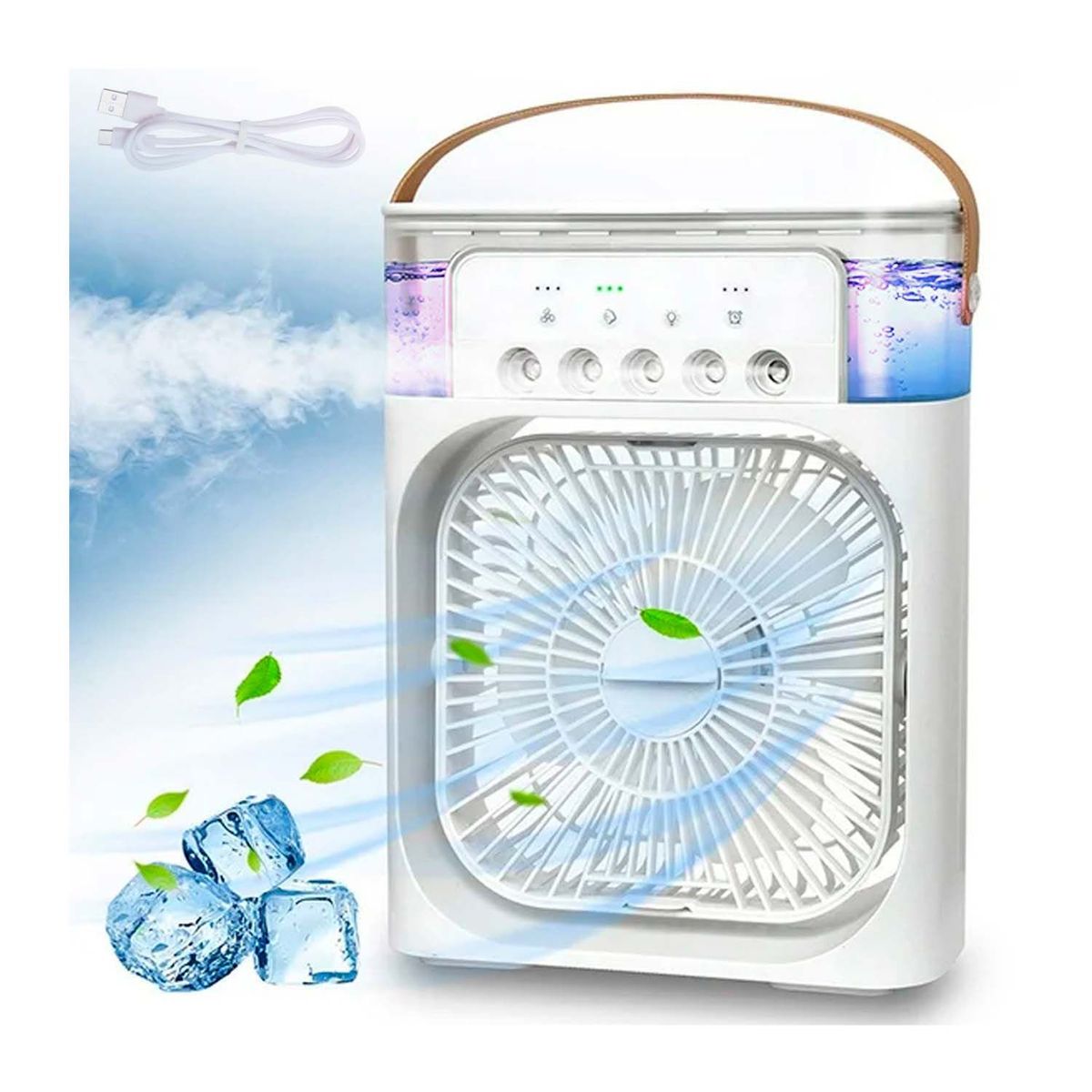 GENERICO - AIRE ACONDICIONADO PORTÁTIL LED 3EN1 ENFRIADOR VENTILADOR - AIR-COOLER